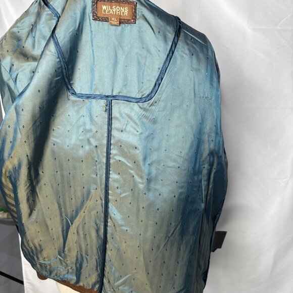 Wilsons Leather Jacket Mens XL Brown Cafe Racer Bomber Biker Moto - Picture 11 of 15